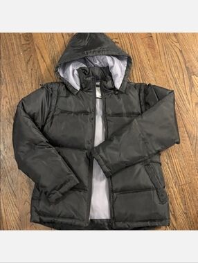 Vintage Learsi Black Hooded Puffer Jacket
